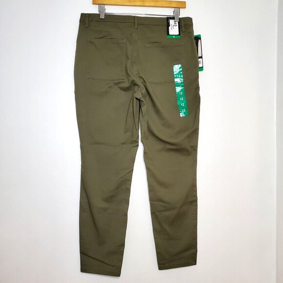 Banana Republic Womens Olive Green Utility Pants Size 12 Cotton Blend With Pocke - Picture 2 of 8
